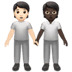 🧑🏻‍🤝‍🧑🏿 people holding hands: light skin tone, dark skin tone display on Apple